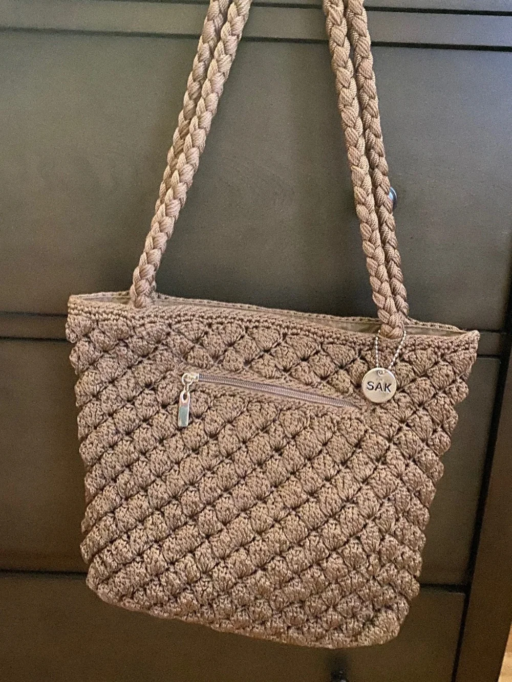 The SAK Crochet Double Handle Shoulder Bag NWOT